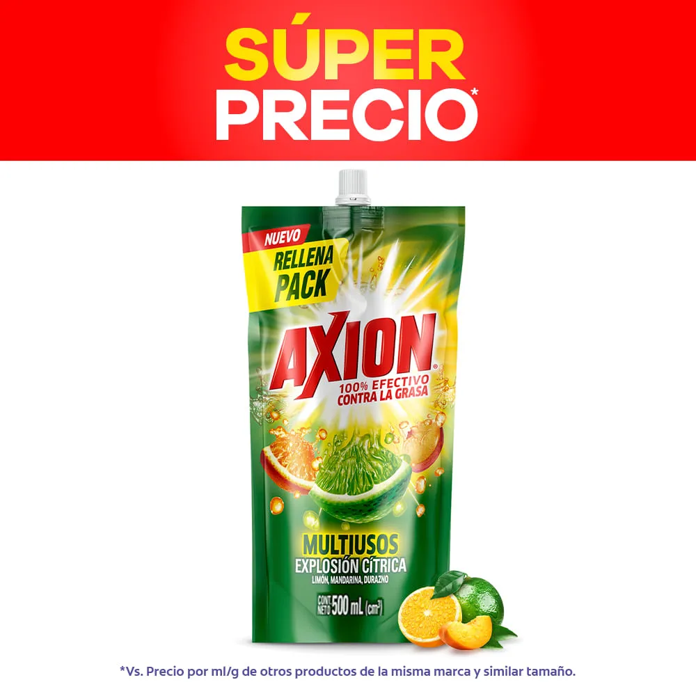 Lavaloza Líquido Axion Explosión Cítrica Doypack 500 ml