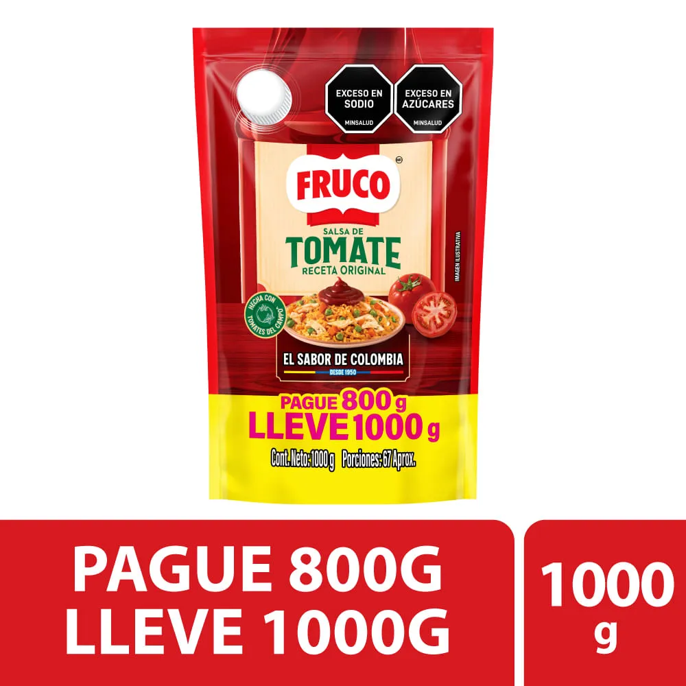 Salsa de Tomate Fruco, Doypack x1000 g