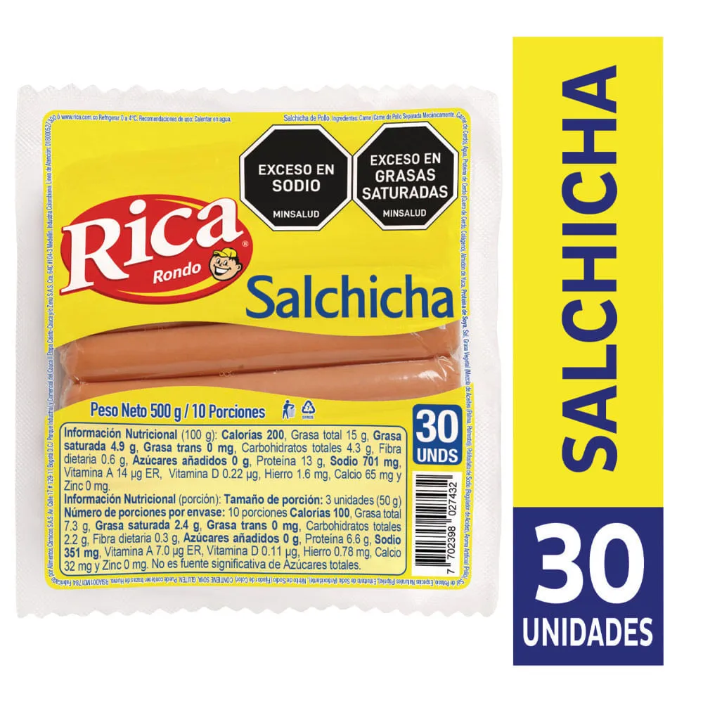 Salchicha Rica x 30und x 500g