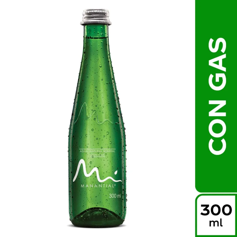 AGUA MANANTIAL CON GAS  BOTELLA  300 ML