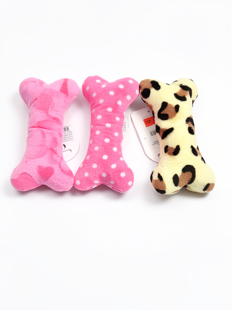 Hueso de peluche rosa