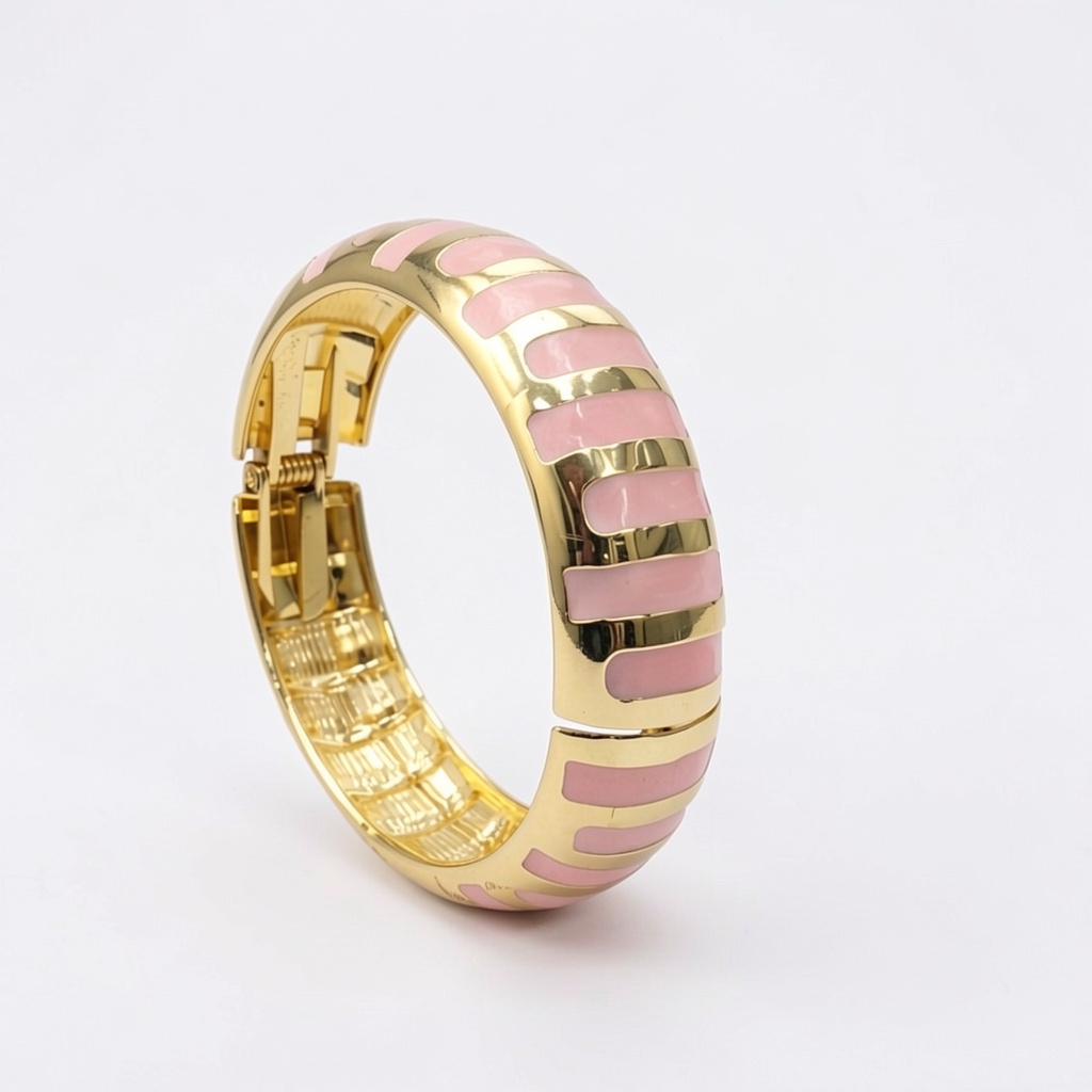 Brazalete dorado con rosado