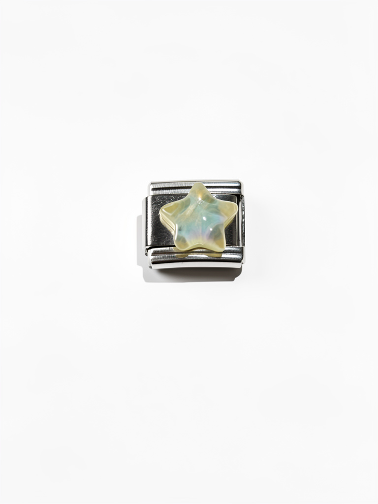 Charm estrella amarilla tornasol 3D