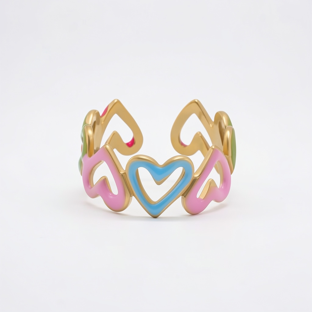 Anillo corazones esmaltados