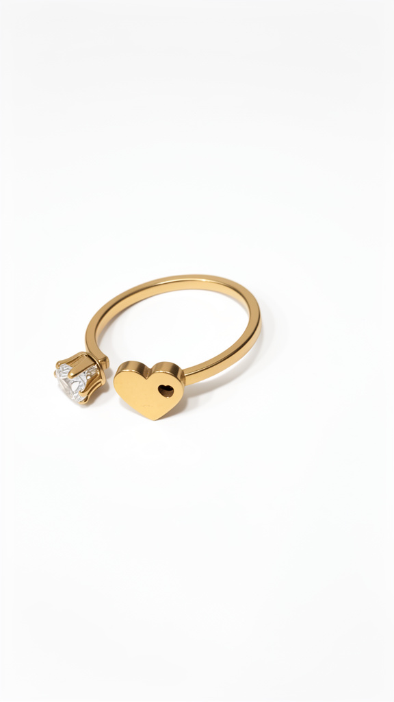 Anillo ajustable corazón y estrella