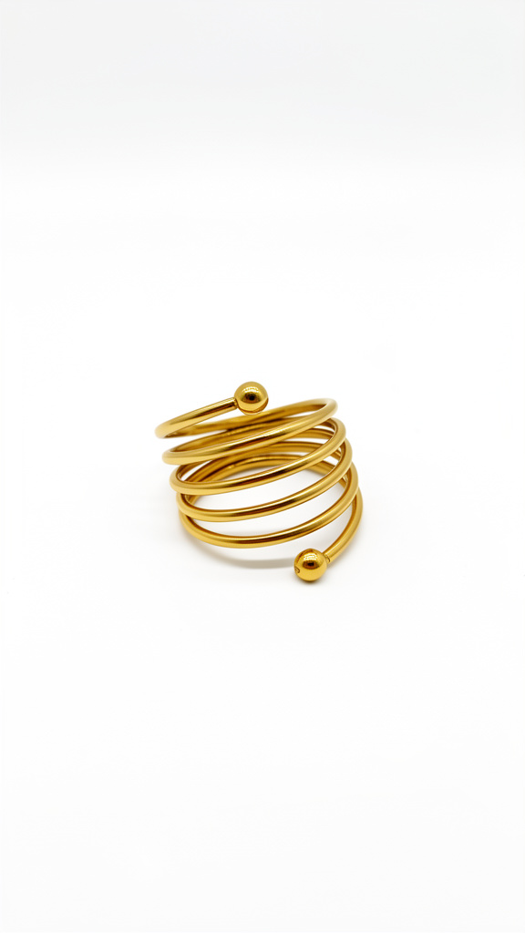 Anillo espiral dorado