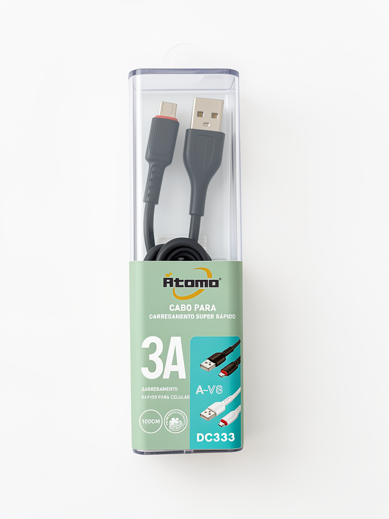 Atomo cabo USB A-V8 3A 1m