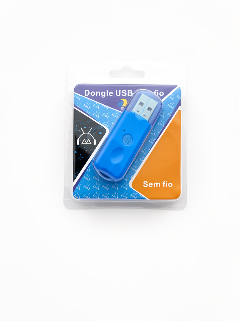 Dongle USB bluetooth sem fio azul