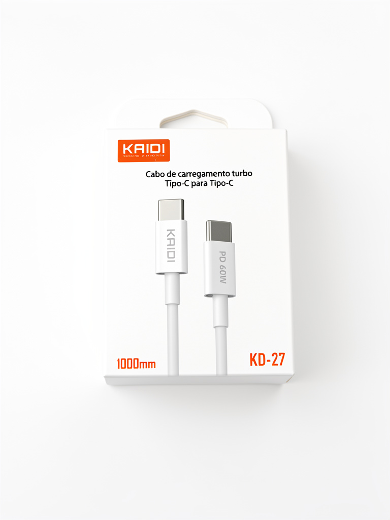 KAIDI cabo turbo USB-C branco KD-27
