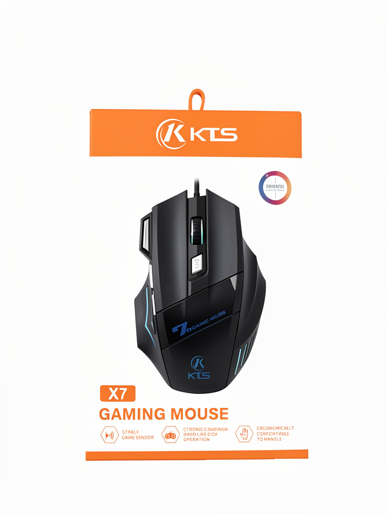 KTS X7 mouse gamer preta