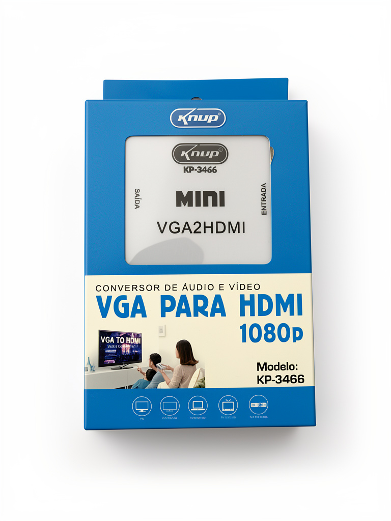 Knup VGA para HDMI KP-3466
