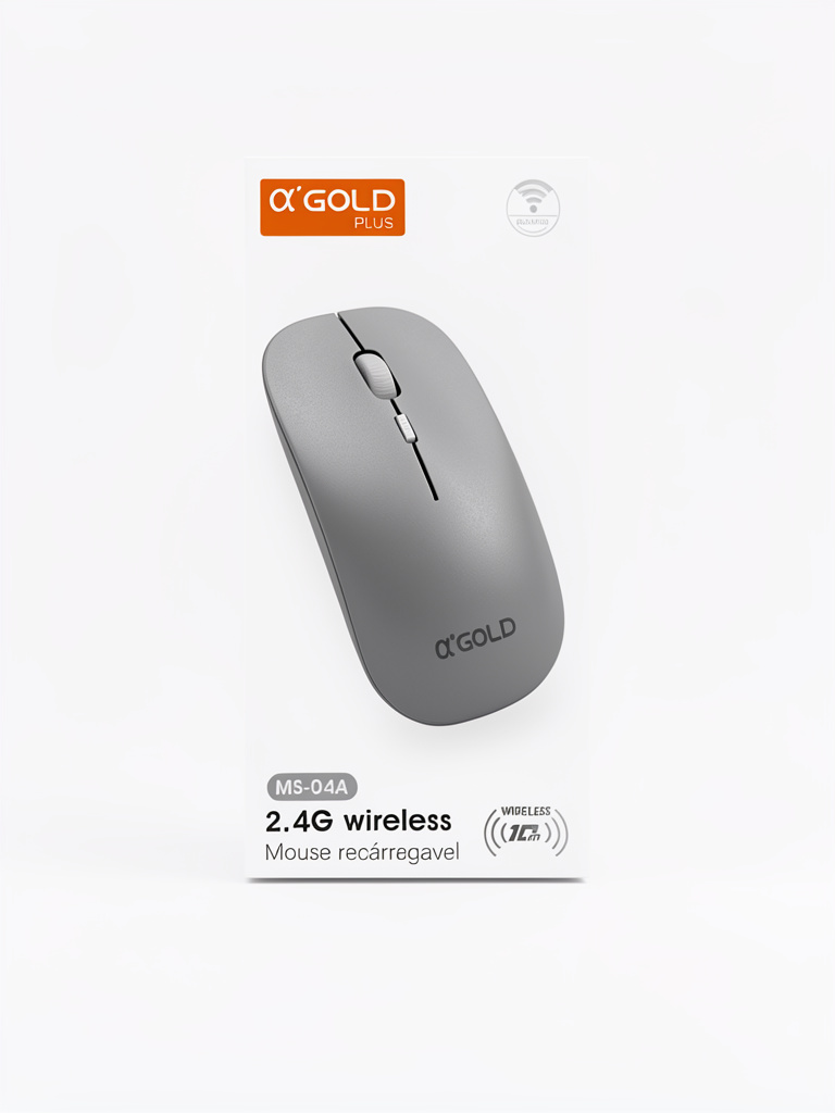 α'GOLD Plus mouse sem fio cinza