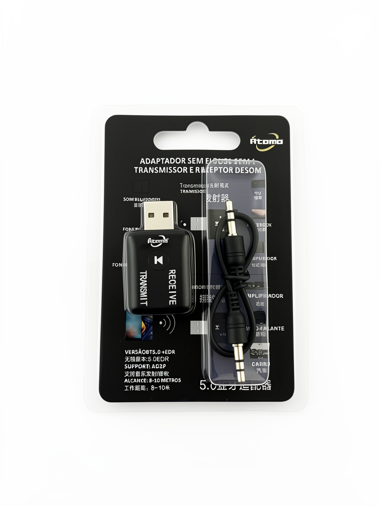 Atomo adaptador bluetooth preto