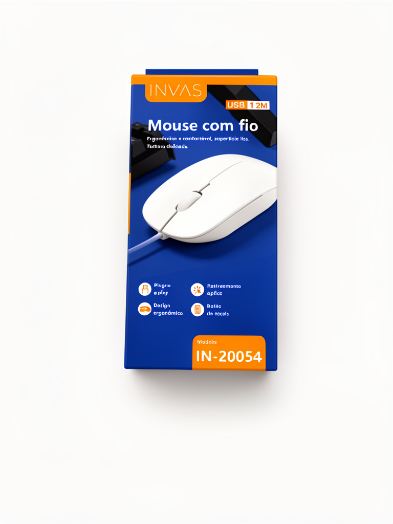 INVAS mouse com fio azul