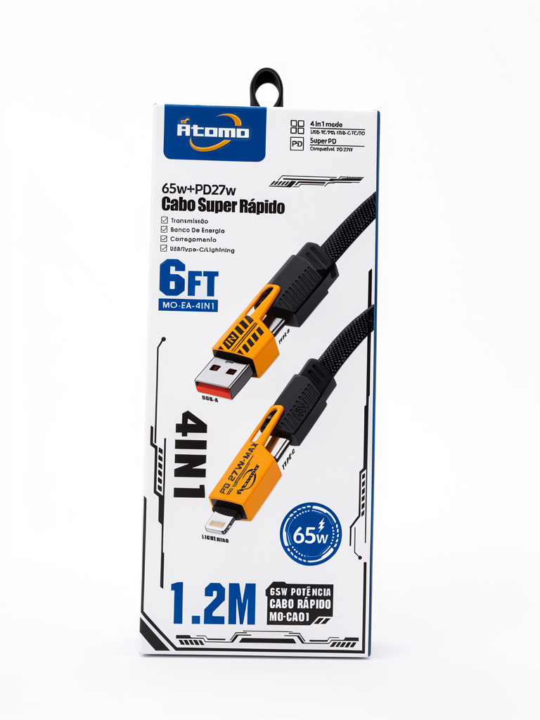 Atomo Cabo Super Rápido 65W 1.2M