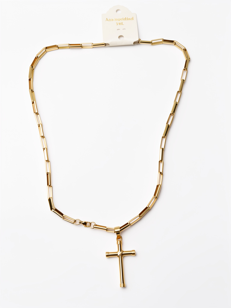 Corrente dourada com crucifixo