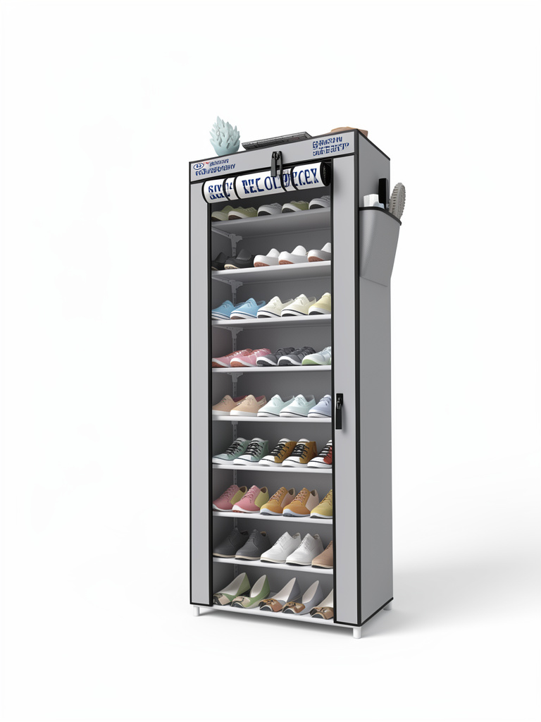Single Row Zipper Shoe in Cabinet 10 Layers DI