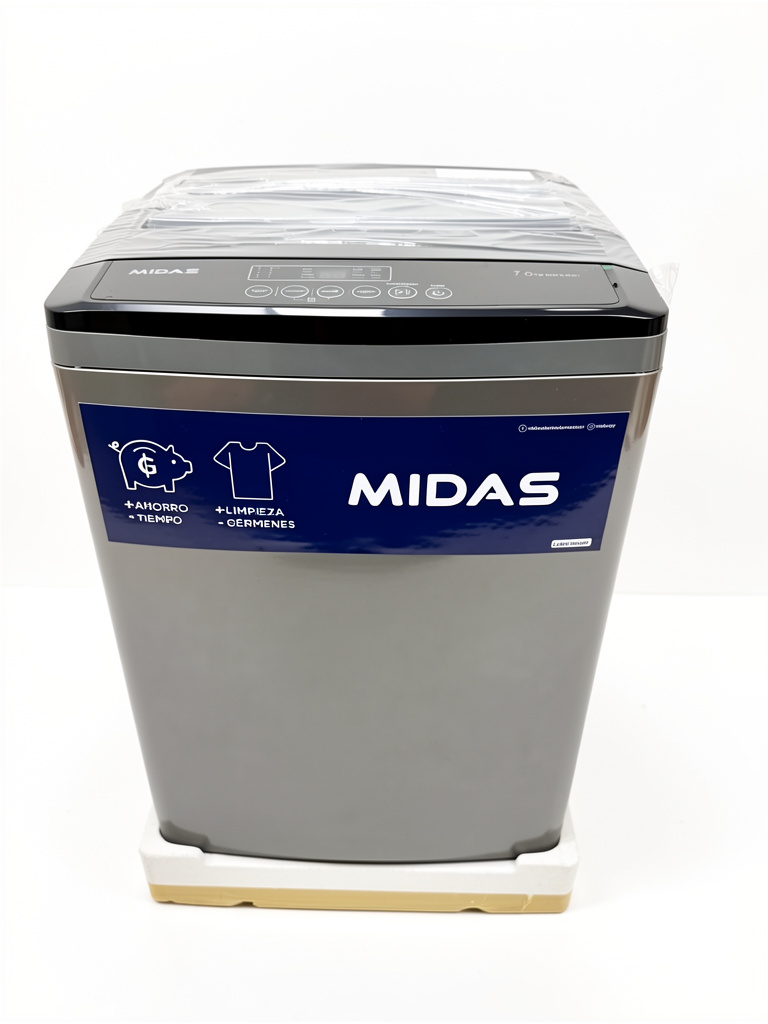 Lavarropa automática midas 7kg gris oscuro
