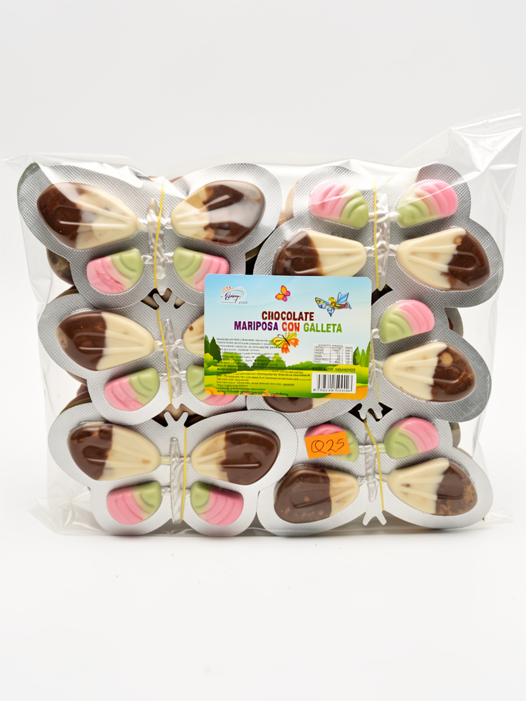 Mariposa chocolate con galleta