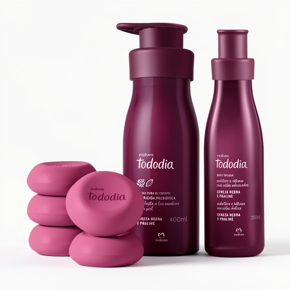 Kit Rutina Corporal Natura Tododia Cereza Negra y Praliné
