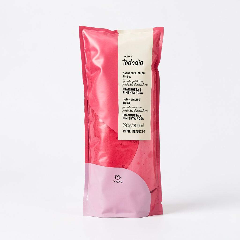 Repuesto Jabón Líquido Natura Tododia Frambuesa y Pimienta Rosa 300 ml