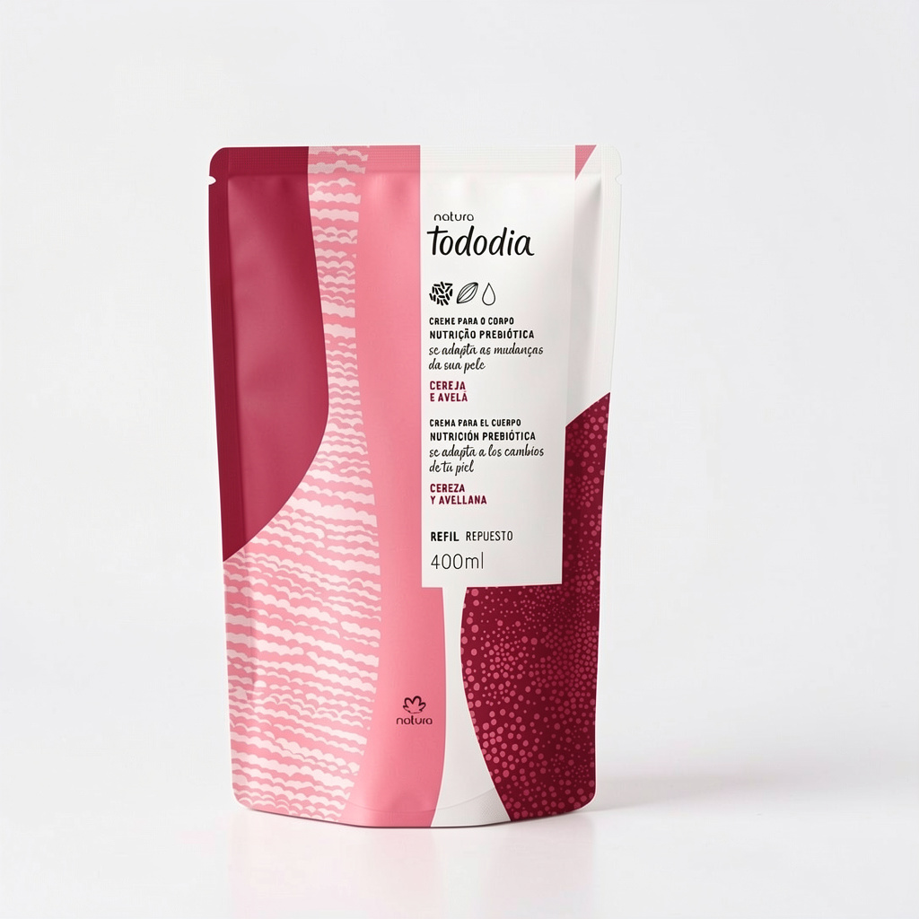 Repuesto Crema Nutritiva para el Cuerpo Natura Tododia Cereza y Avellanas 400 ml