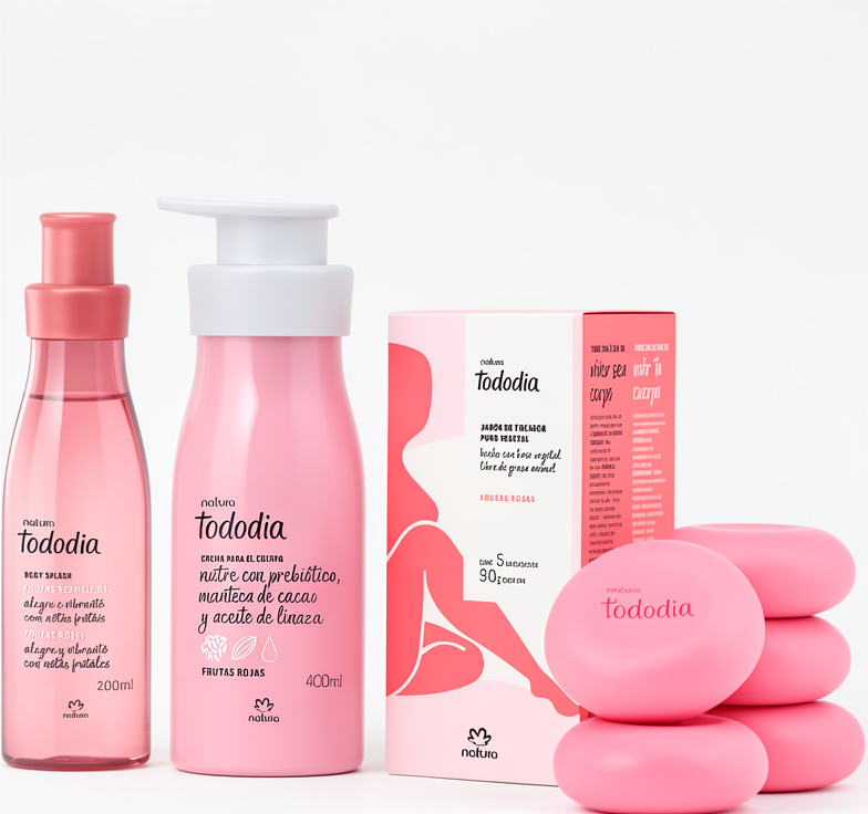 Kit Rutina Corporal Natura Tododia Frutas Rojas