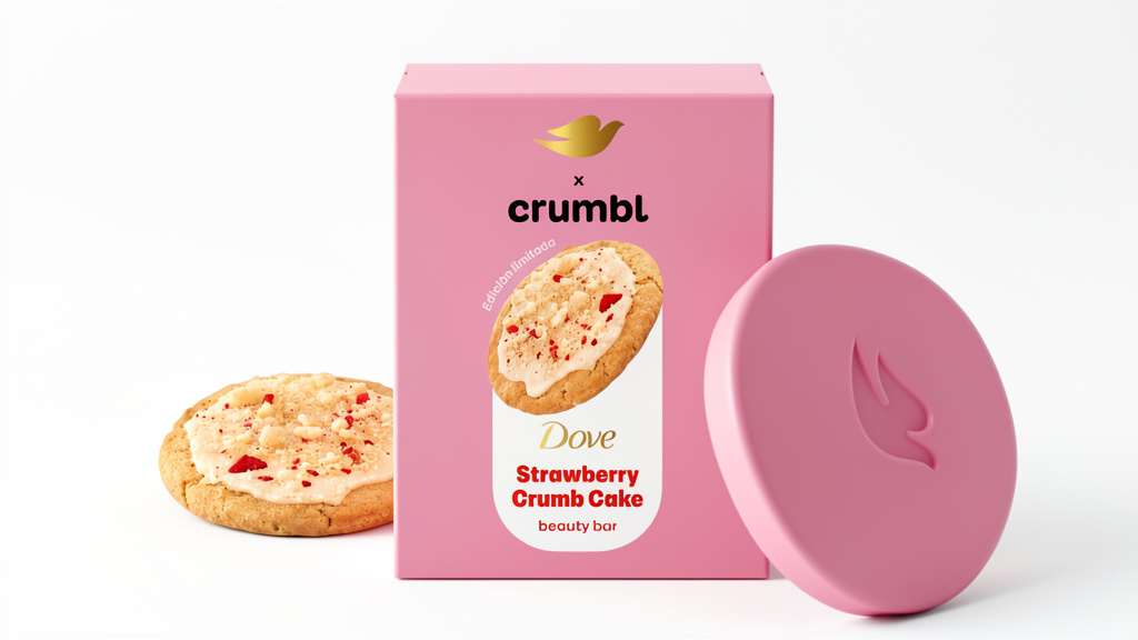 Dove x Crumbl Jabón en Barra Strawberry Crumb Cake | 1 Unidad