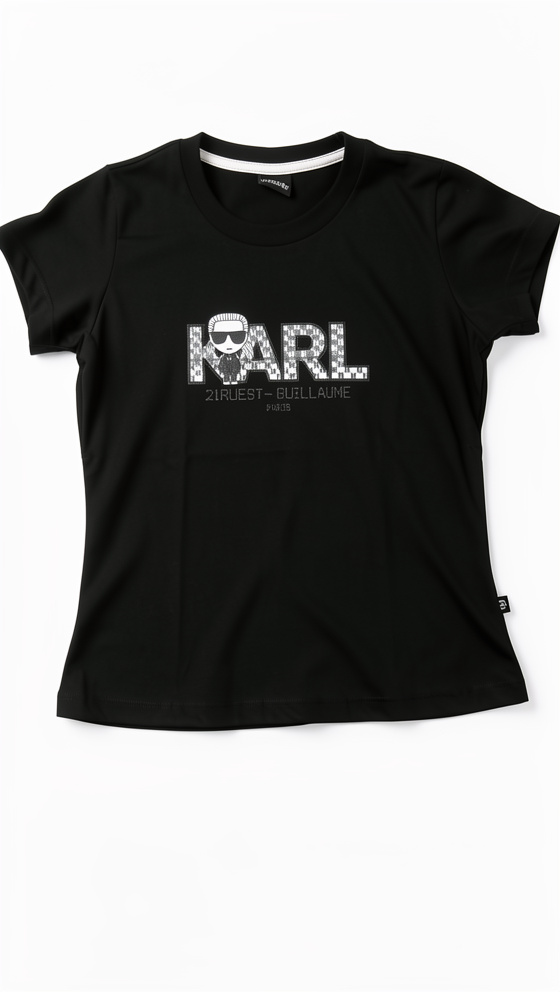 CAMISETA NEGRA KARL DAMA T:U