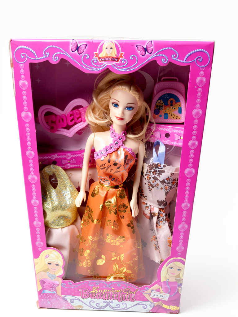 Barby Muñeca Accesorios  Vestido Y Mochila.