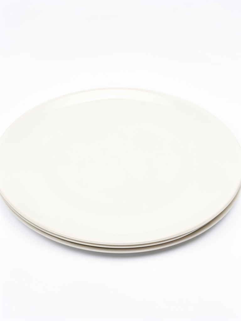 Plato Grande Redondo De Melamina Blanco