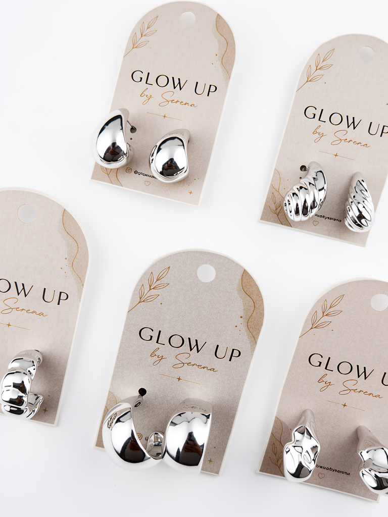 Aros plateados Glow Up