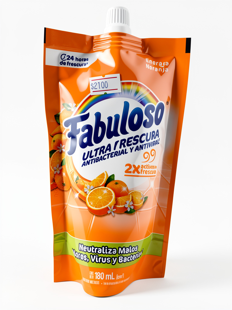 Fabuloso energía naranja sobre 180 ml