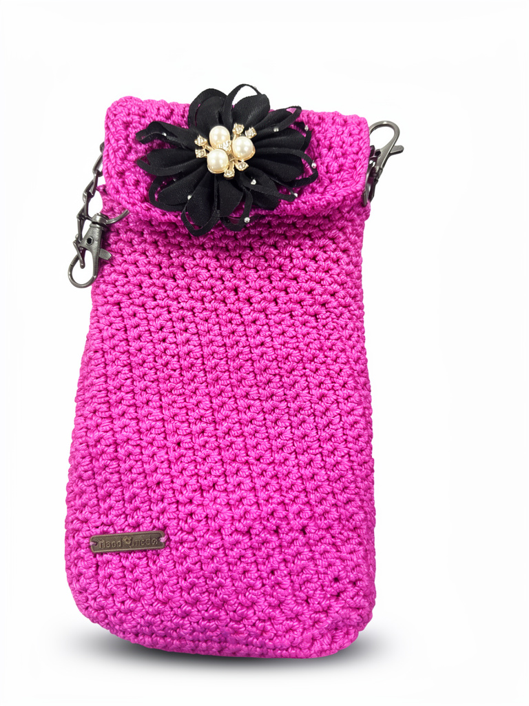 Funda rosa tejida