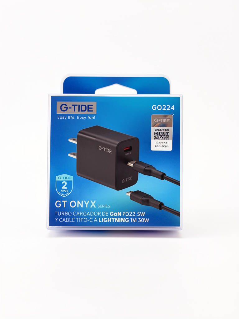 CARGADOR G-TIDE GT ONIX TURBO 22.5W C A IP GO224 Negro