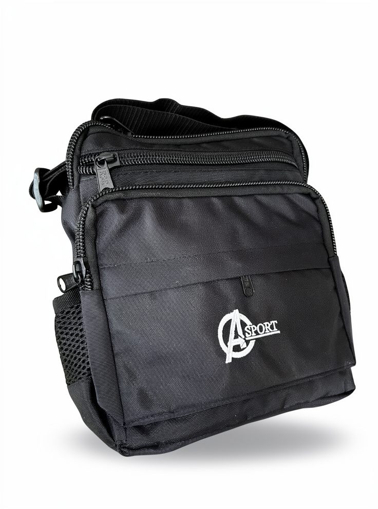 Bolso manos libre ASPORT negro en lona.