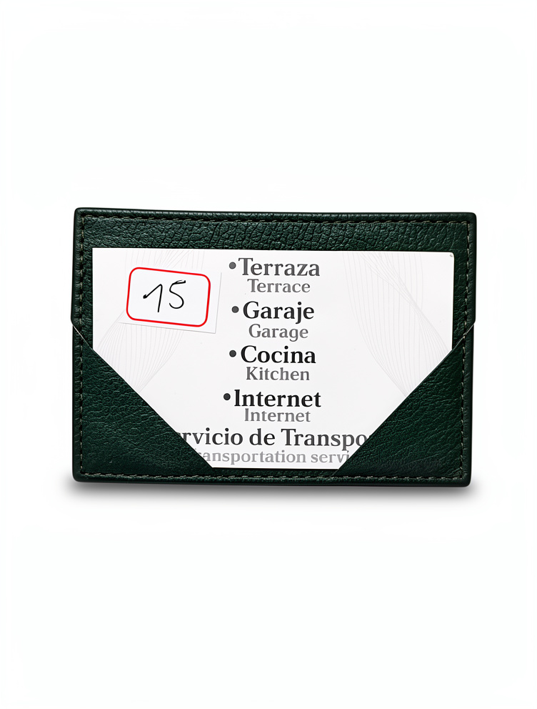 tarjetero en cuero 1 servicio sencillo