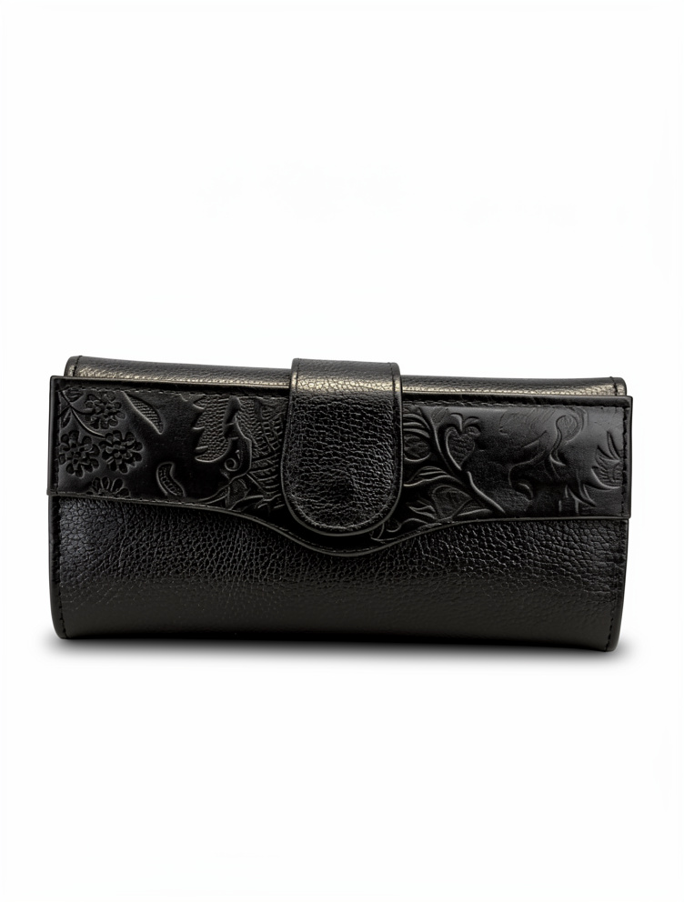 billetera cuero broche en cuero