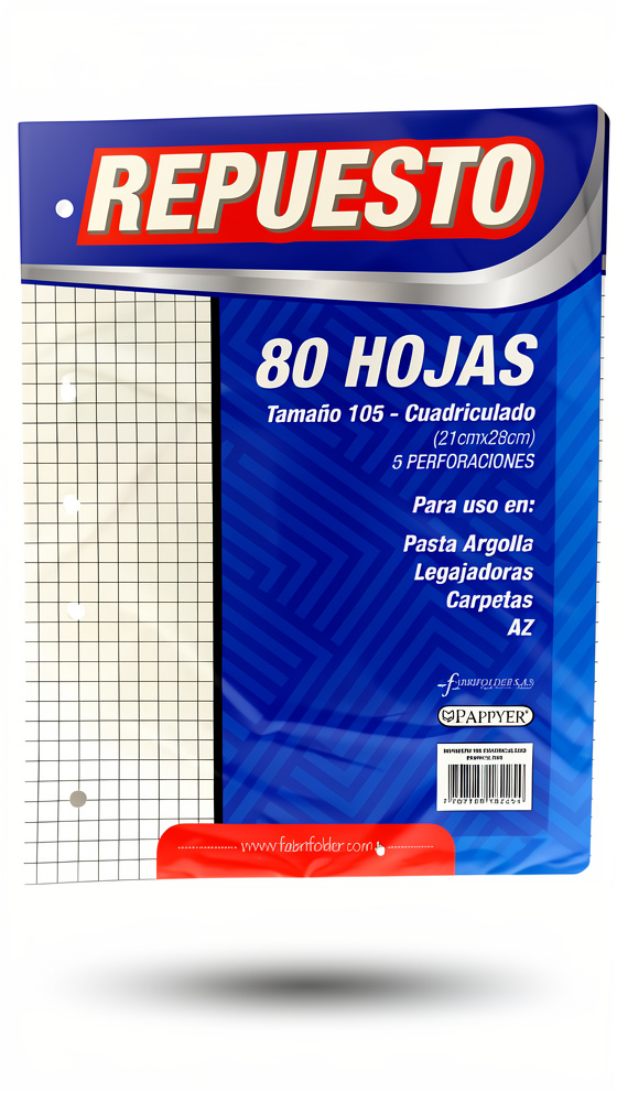 REPUESTO PARA FOLDER 95 RAYADO/CUADRICULADO
