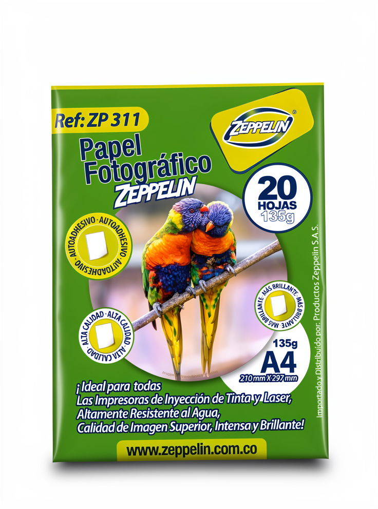 PAPEL FOTOGRAFICO ADHESIVO ZP 135 G X 20