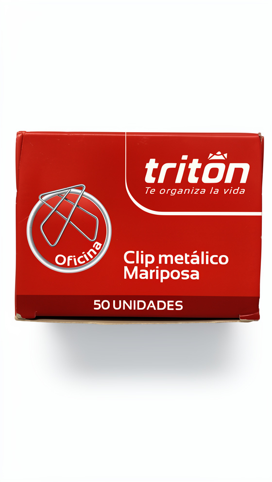 CLIP JUMBO METALICO MARIPOSA X 50 TRITON