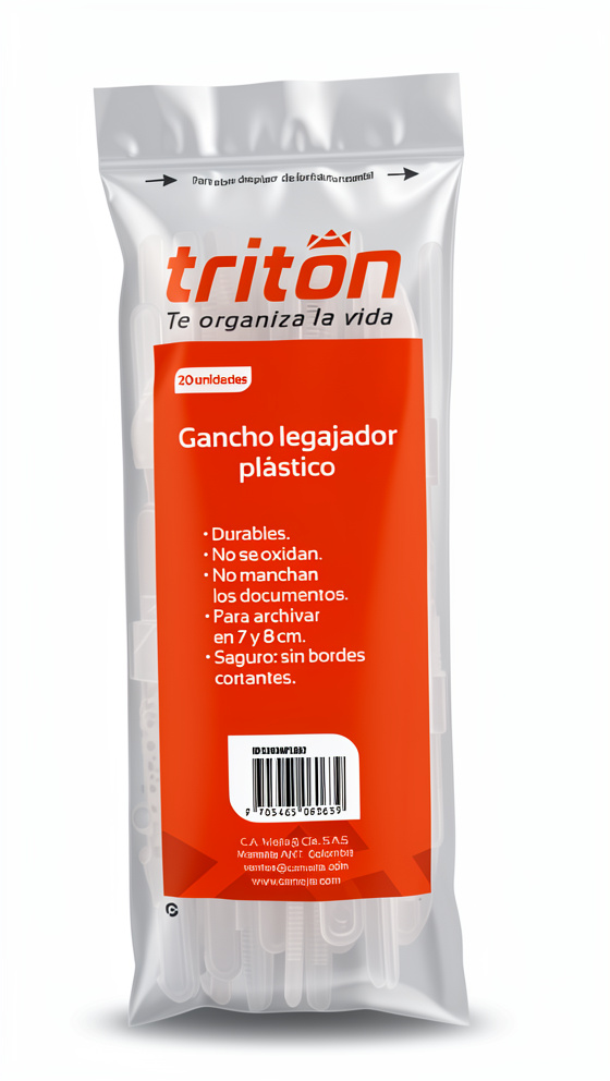 GANCHO LEGAJADOR DE PLASTICO X 20 TRITON