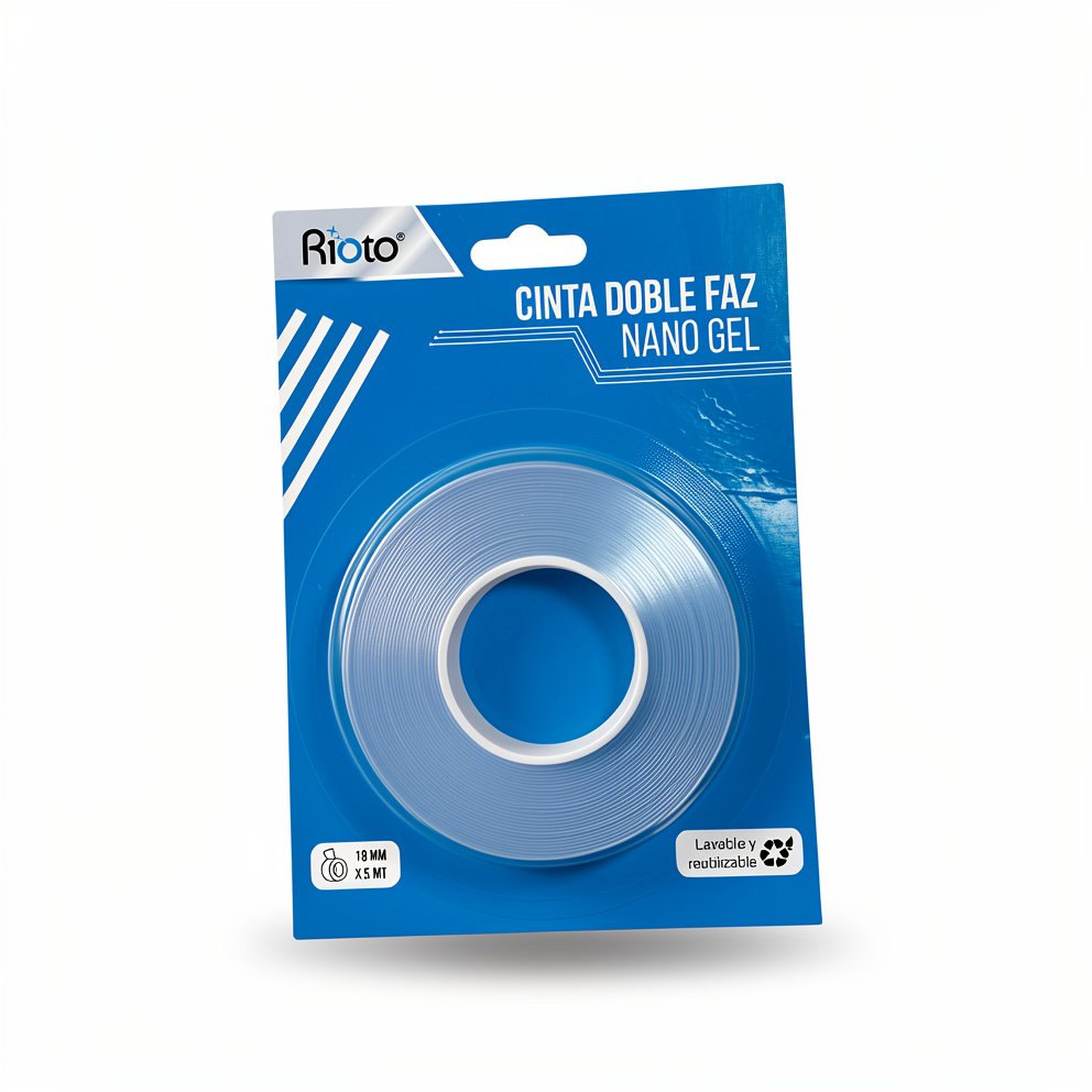 CINTA RIOTO DOBLE FAZ NANO GEL 18 MM X 5.0 MT