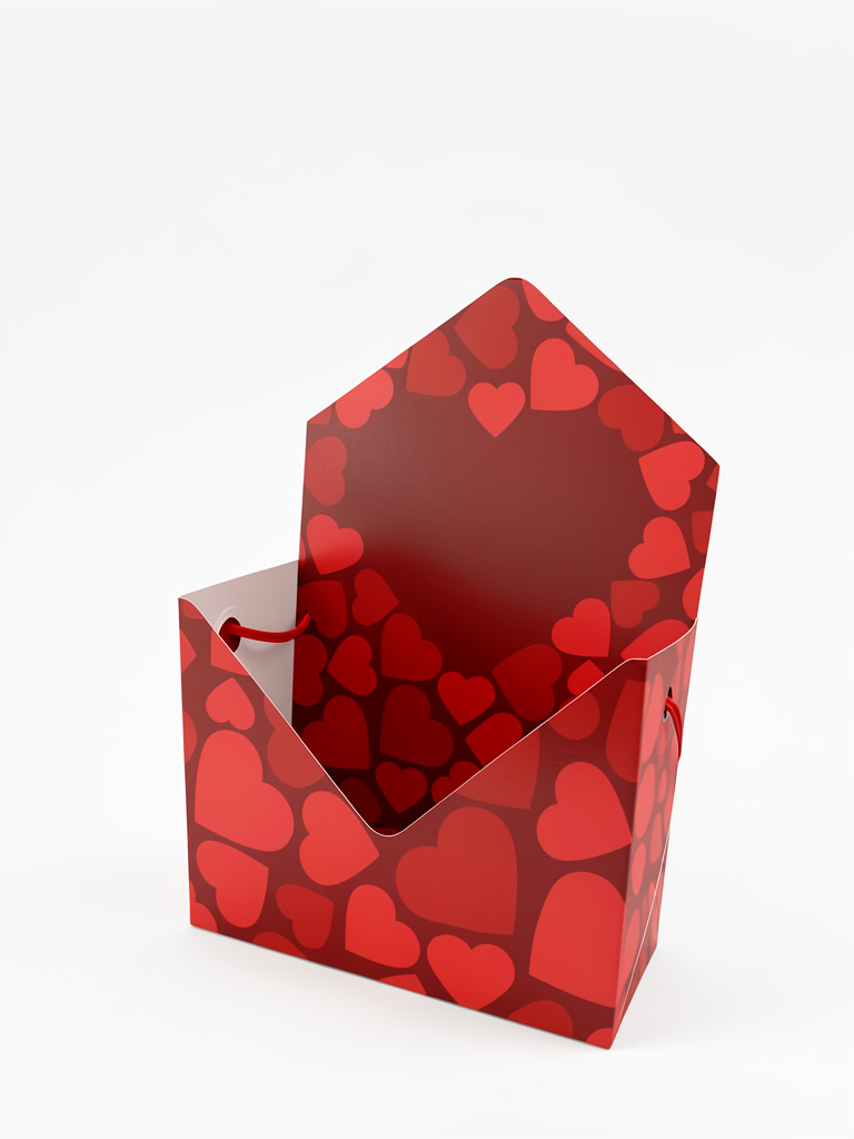 Sobre decorado corações vermelho