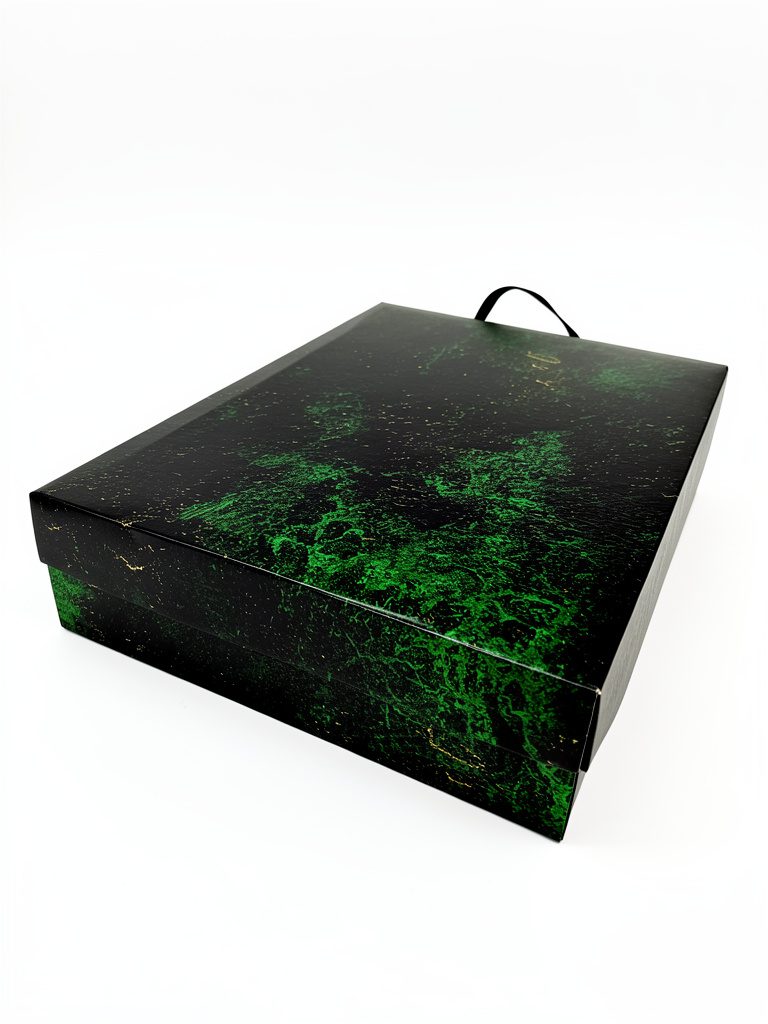 Caja decorativa negra y verde
