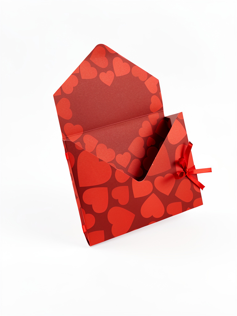 Envelope vermelho corações