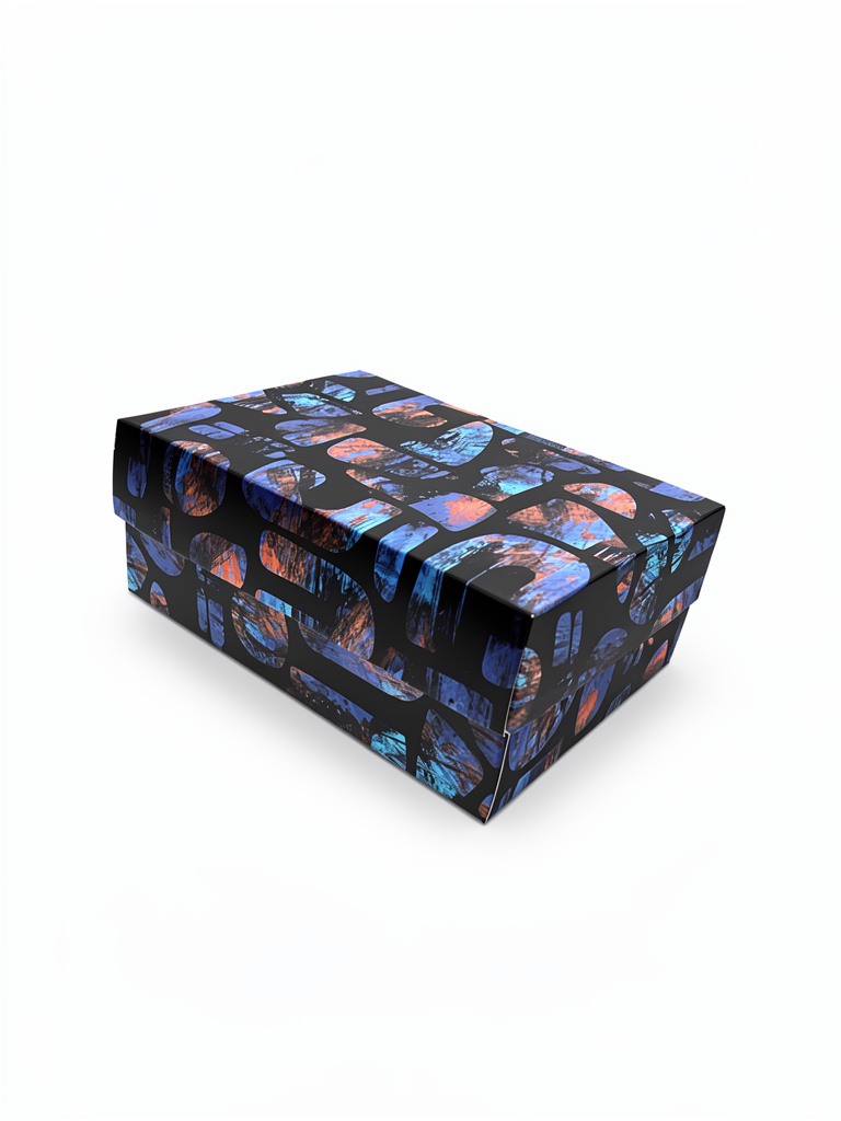 Caja estampada negra