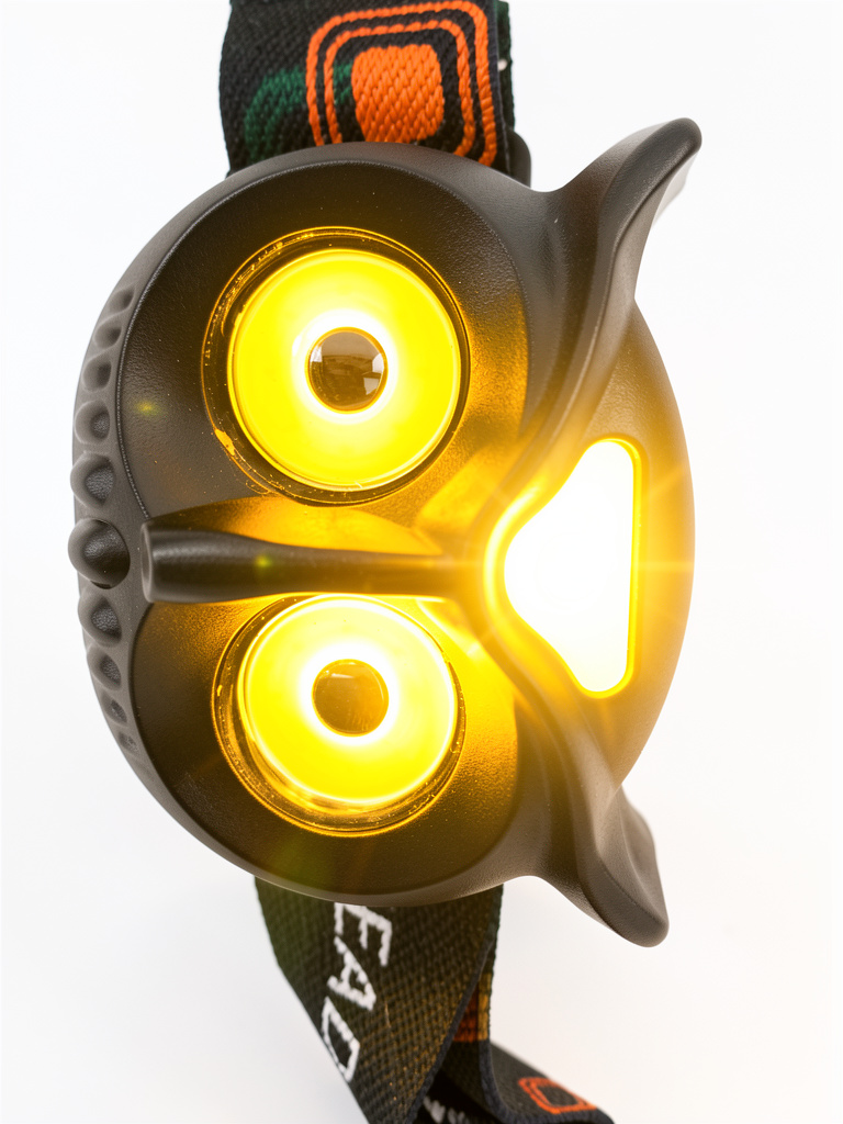 LUZ FRONTAL (LINTERNA) SUPER BRILLANTE - DISEÑO DE BUHO