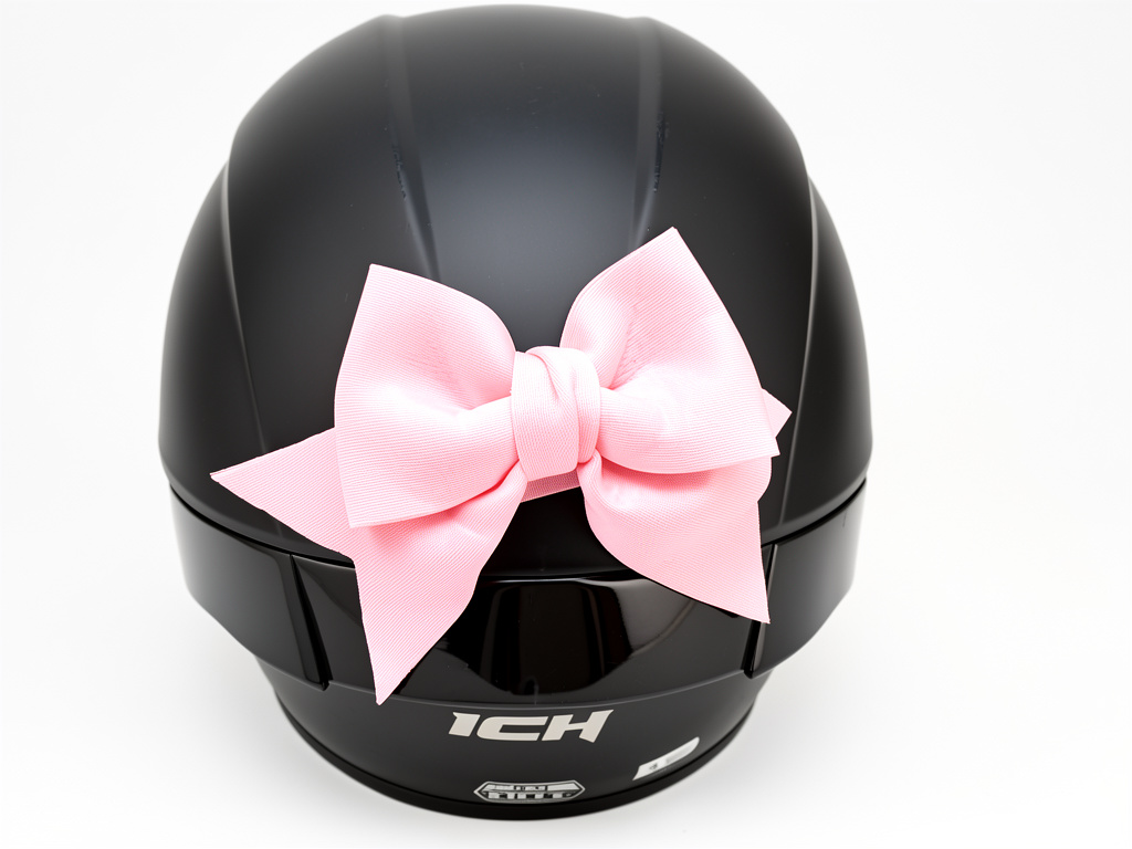 MINI MOÑO PARA CASCO 8 CM ROSADO