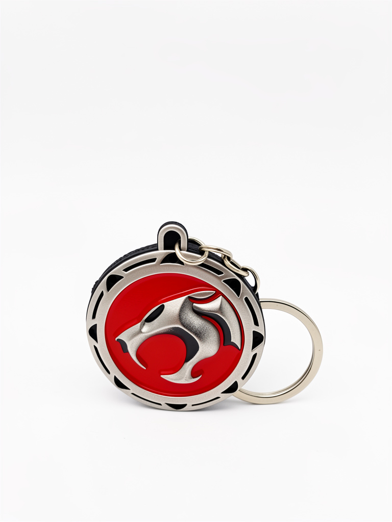 LLAVERO THUNDERCATS - DOBLE CARA  (NEGRO - ROJO CONTORNO PLATEADO)